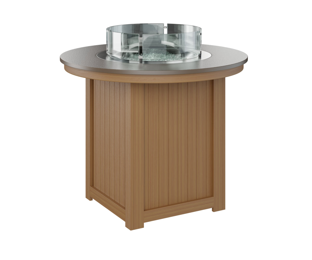 Donoma 44" Round Fire Table Counter Hammered Top