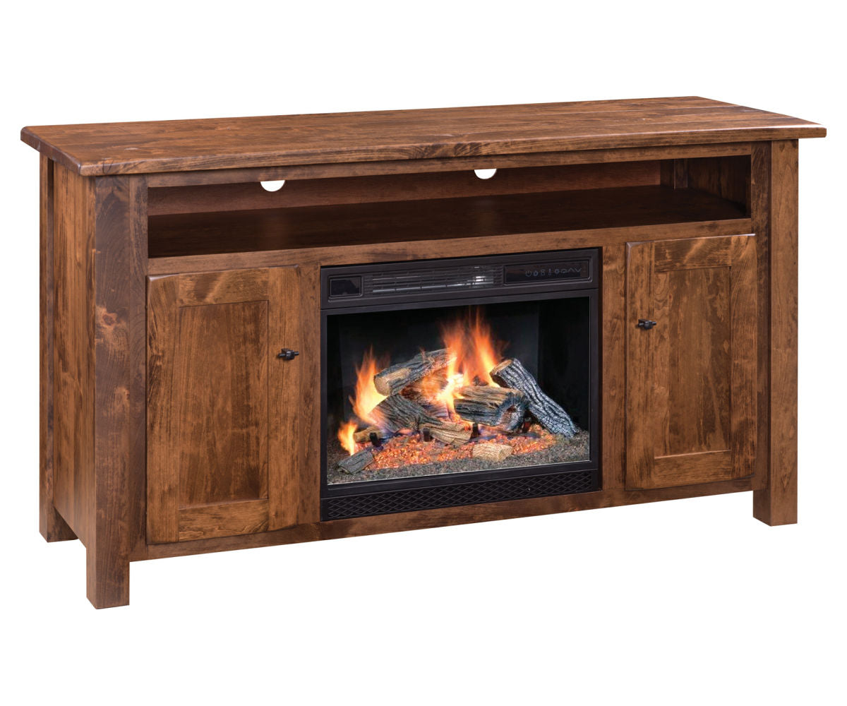 SFC Amish Barn Floor TV Stand with Fireplace