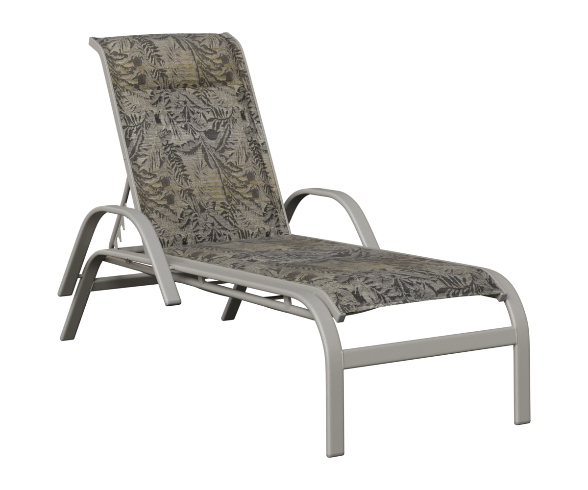 Murphy Padded Sling Chaise Lounge With Arms