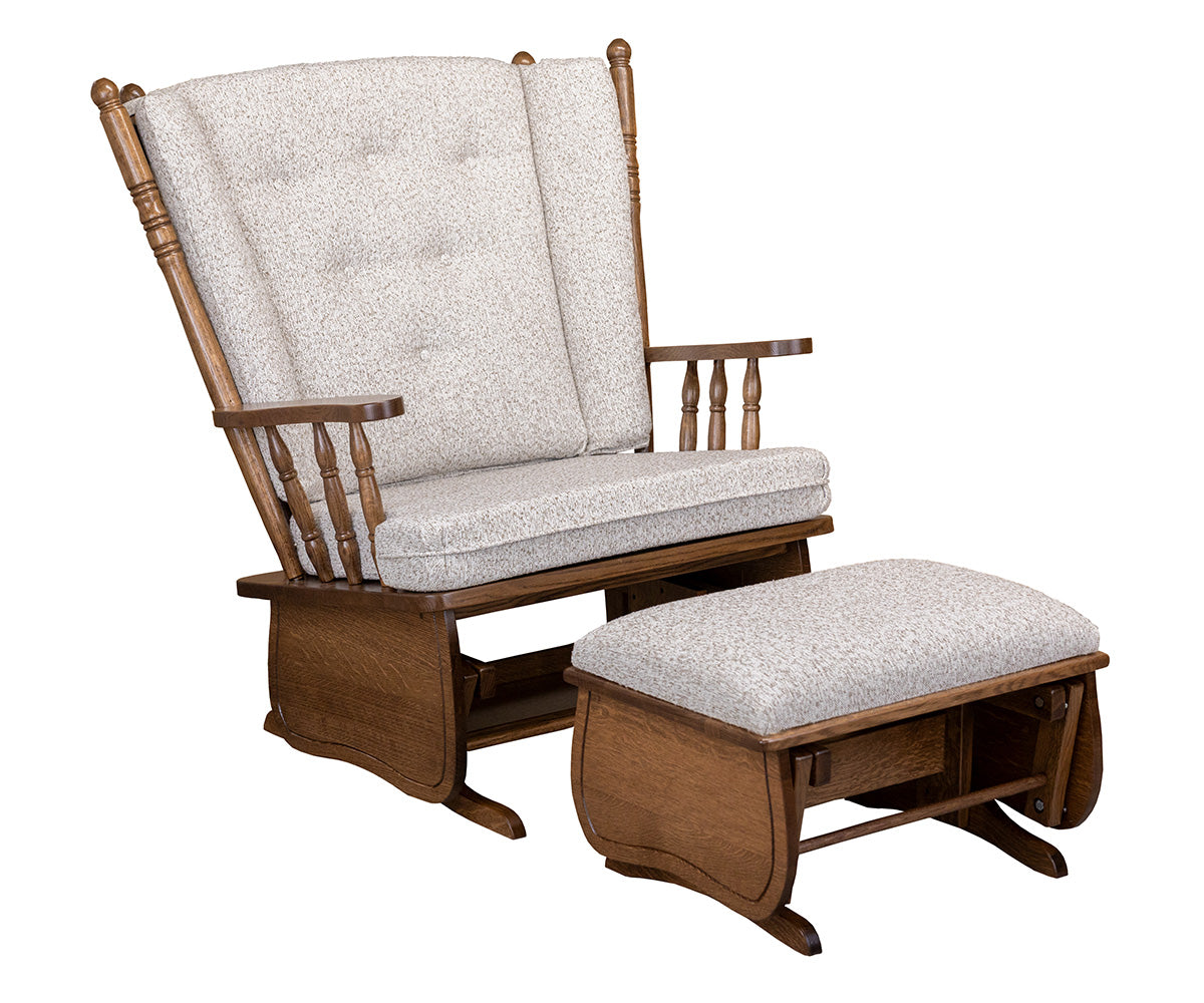 SFC Amish 4 Post Highback Chair & A Half Glider