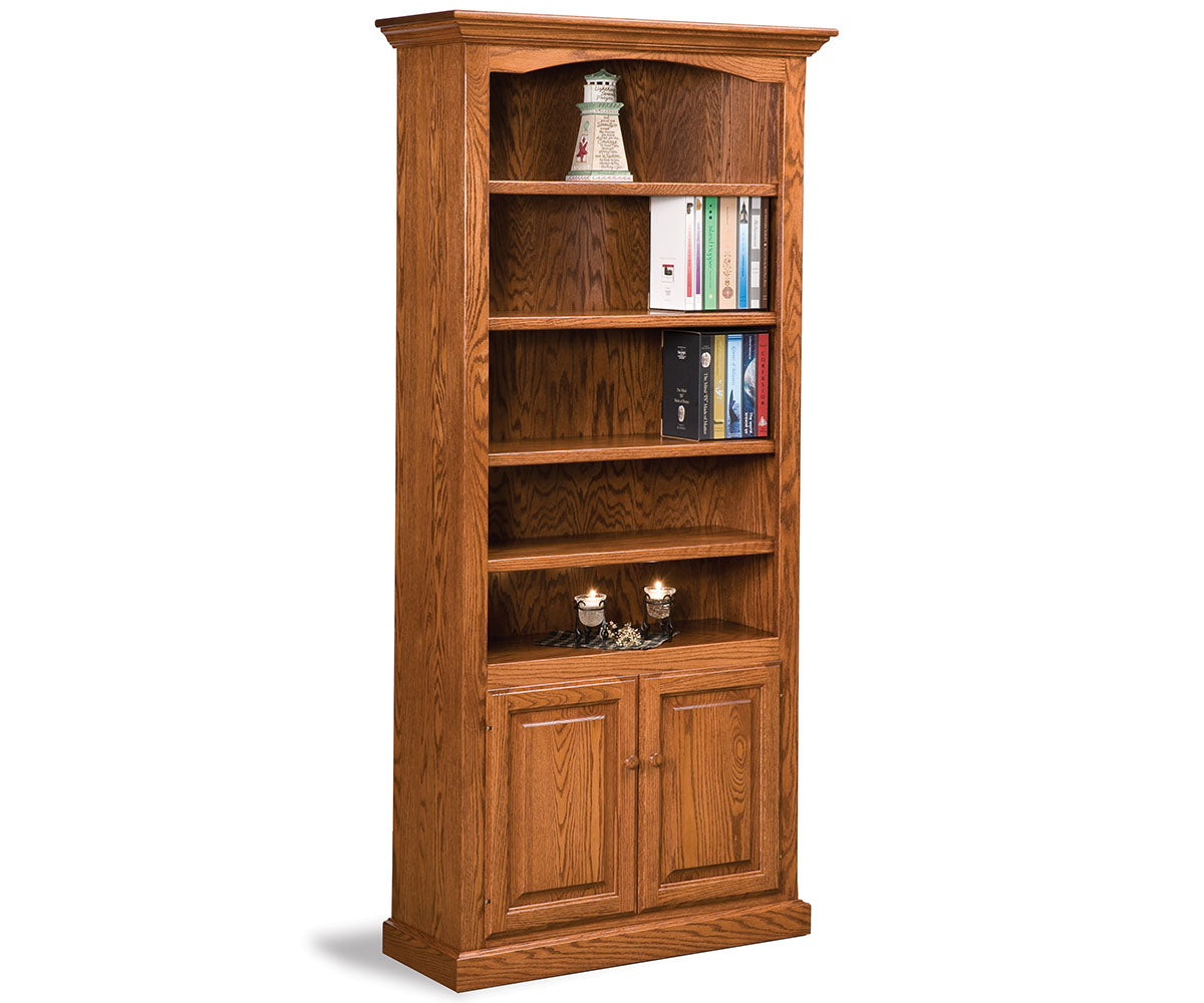 SFC Amish Hoosier Heritage 4 Shelf, 2 Door Bookcase