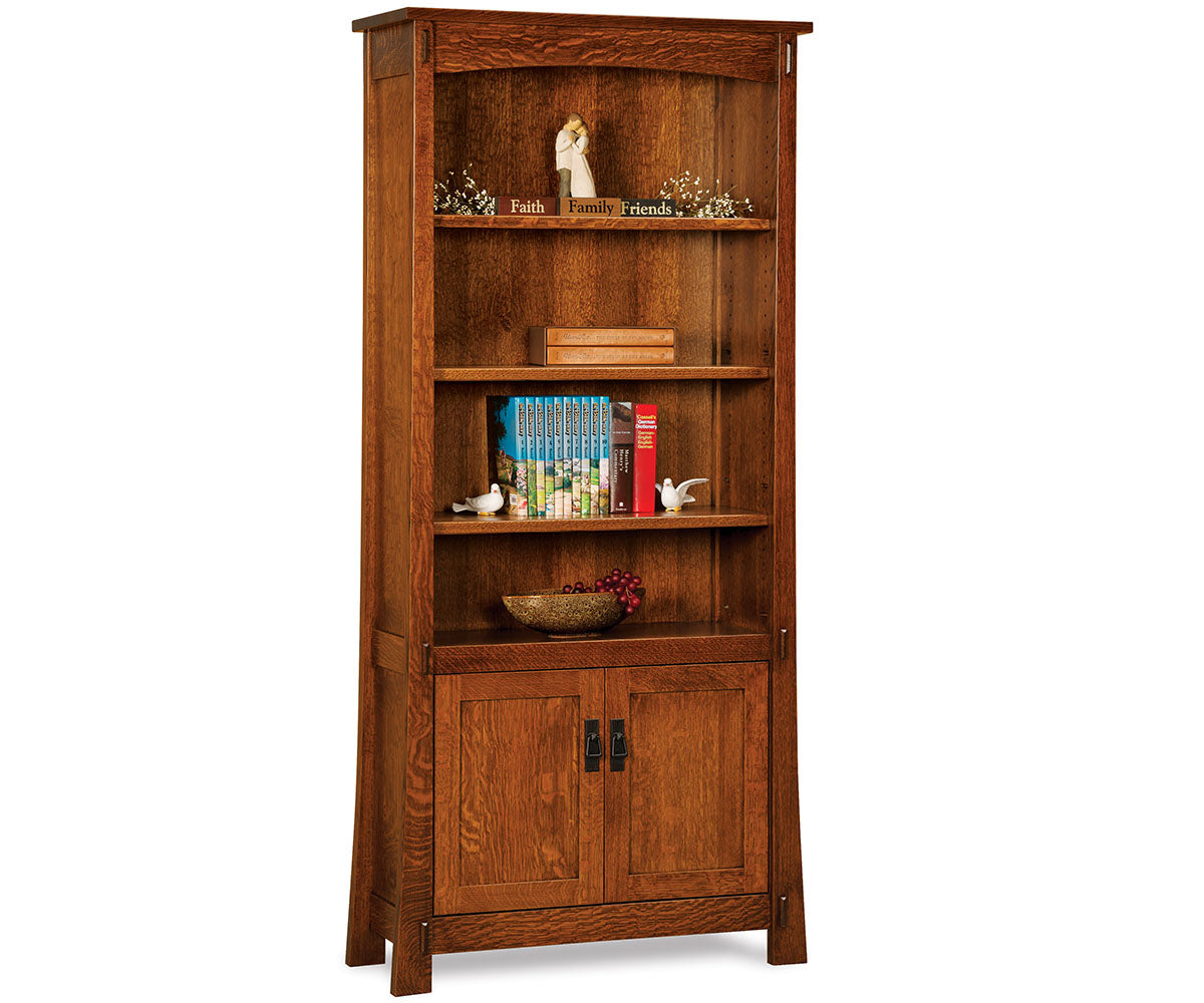 SFC Amish Modesto 4 Shelf, 2 Door Bookcase
