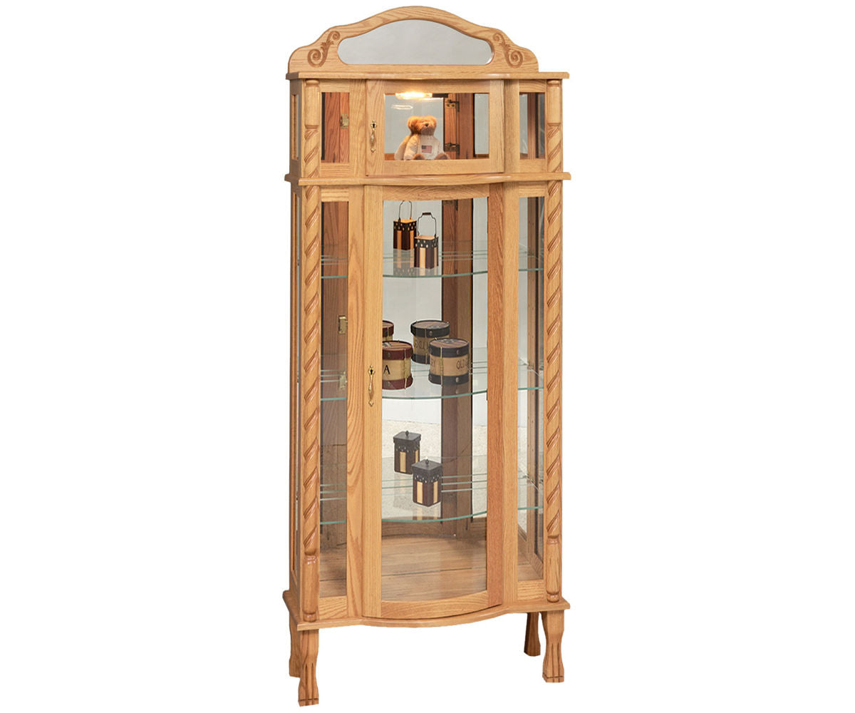SFC Amish Tri-Front Bonnet Top Curio Cabinet