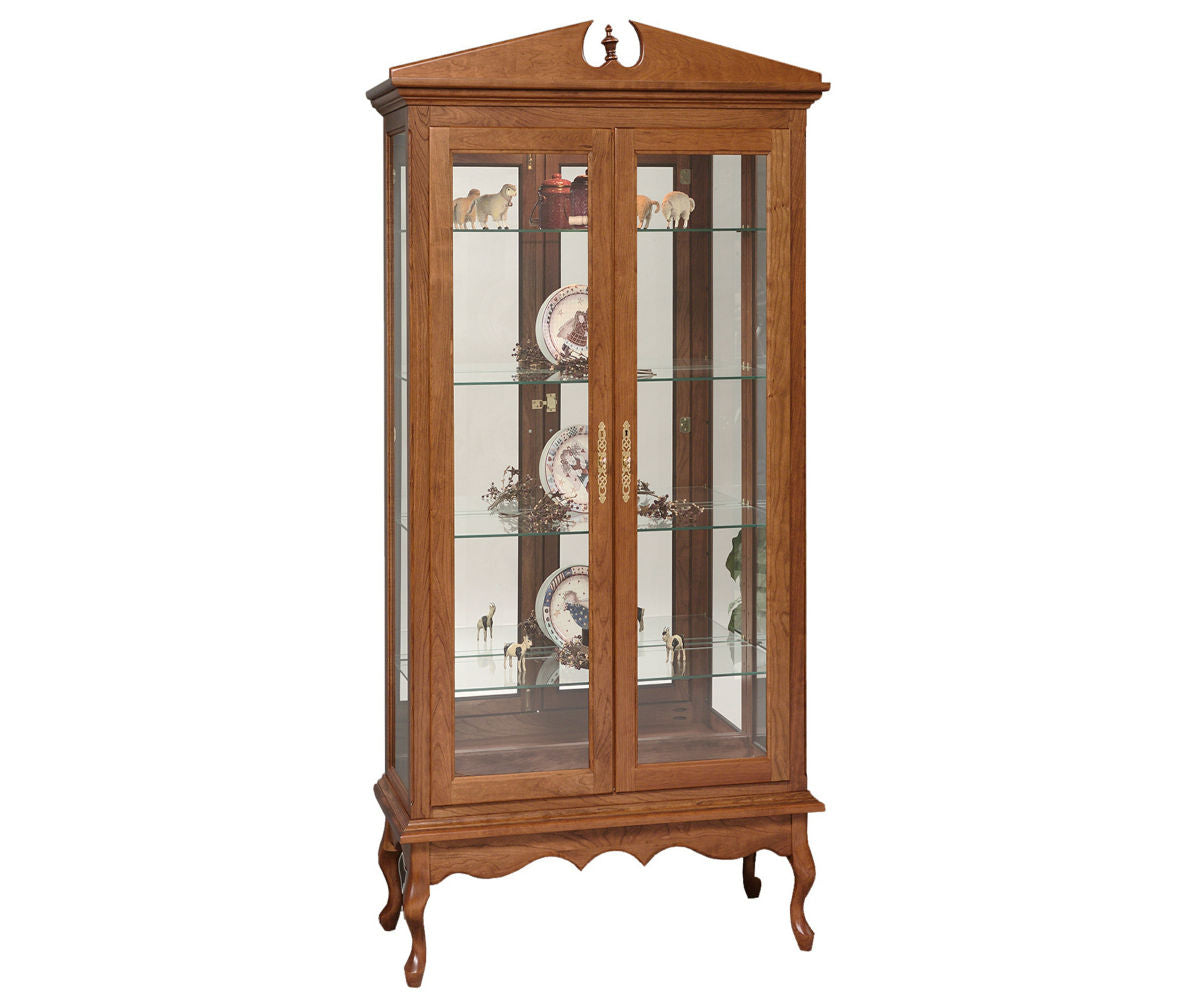 SFC Amish Queen Anne Double Door Curio Cabinet