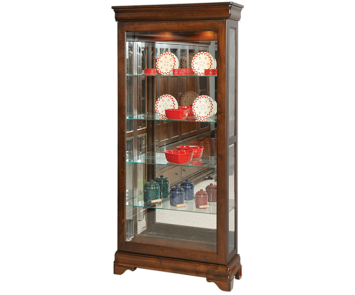 SFC Amish Louise Phillipe Large Sliding Door Picture Frame Curio Cabinet