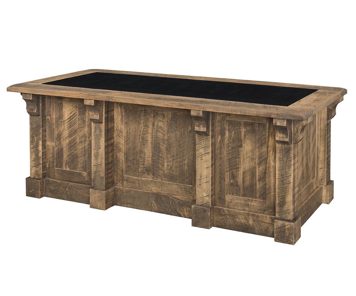 SFC Amish Houston Desk with Leather Top