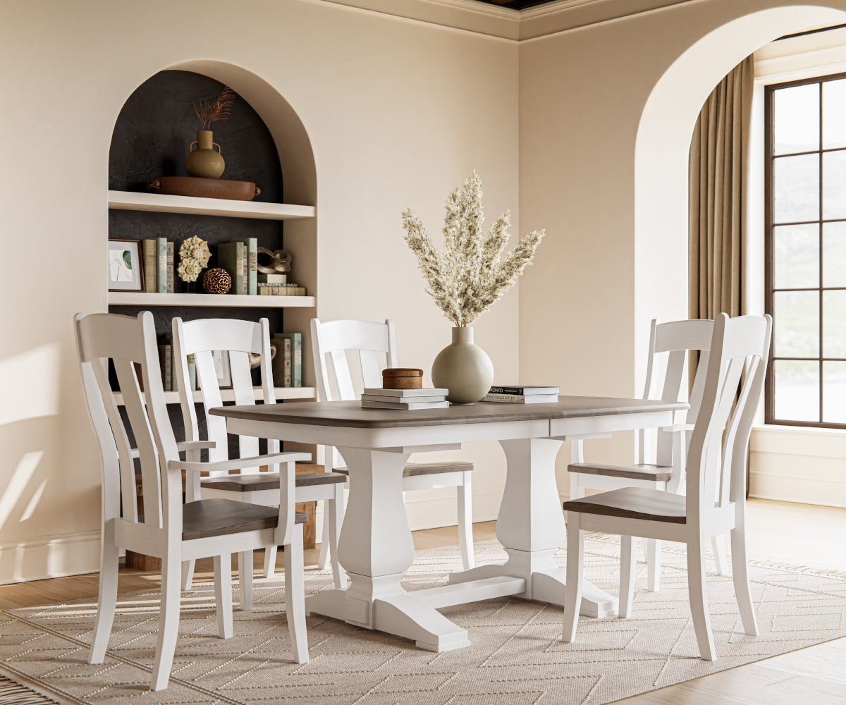 SFC Amish Stacy Double Pedestal Table