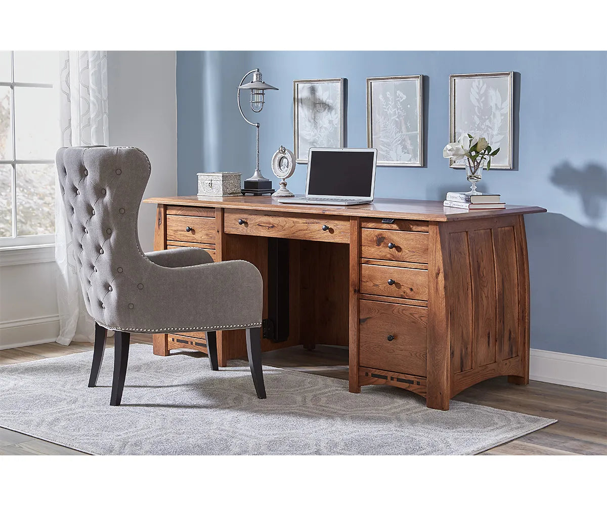 SFC Amish Boulder Creek Sit To Stand Curved Top Desk