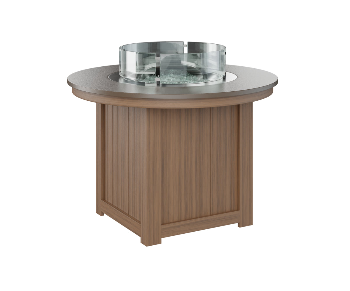 Donoma 44" Round Fire Table Dining Hammered Top