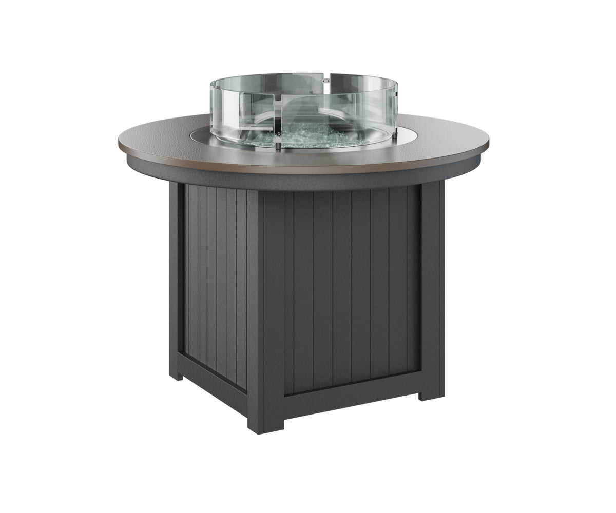 Donoma 44" Round Fire Table Dining Hammered Top