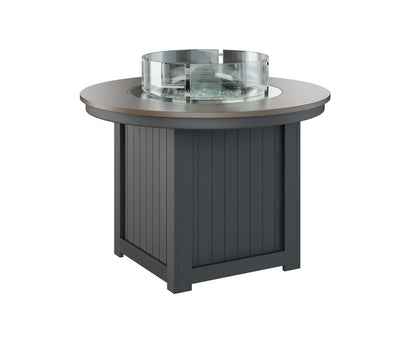 Donoma 44" Round Fire Table Dining Hammered Top
