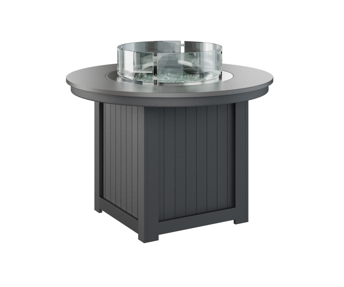 Donoma 44" Round Fire Table Dining Hammered Top