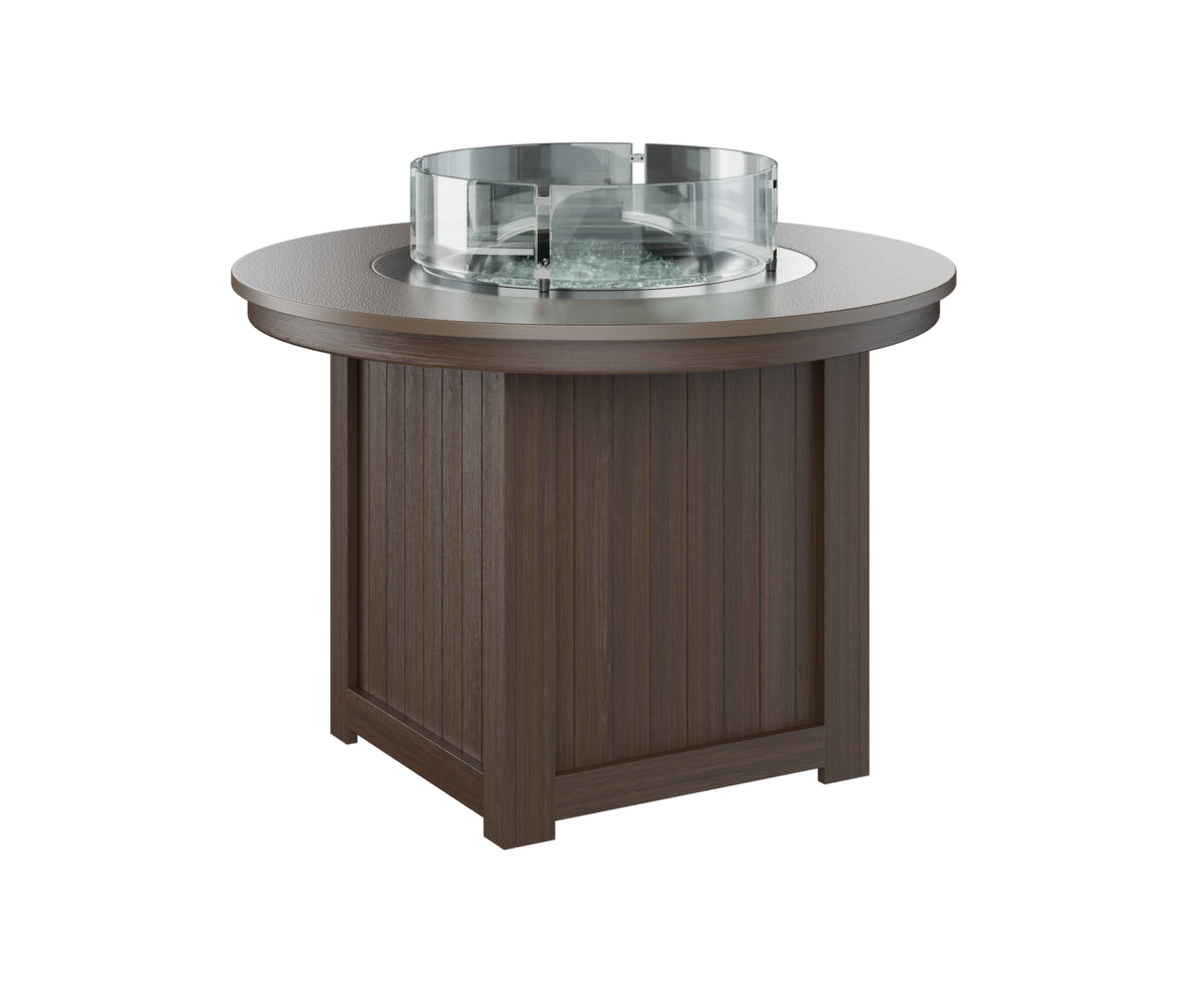 Donoma 44" Round Fire Table Dining Hammered Top