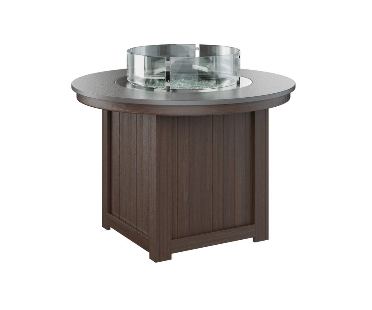 Donoma 44" Round Fire Table Dining Hammered Top