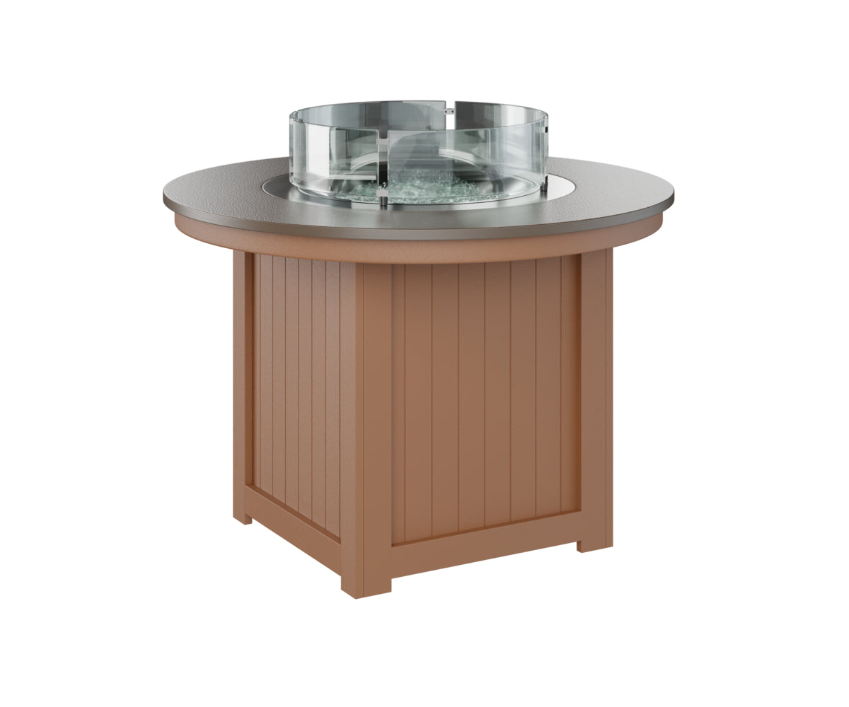 Donoma 44" Round Fire Table Dining Hammered Top
