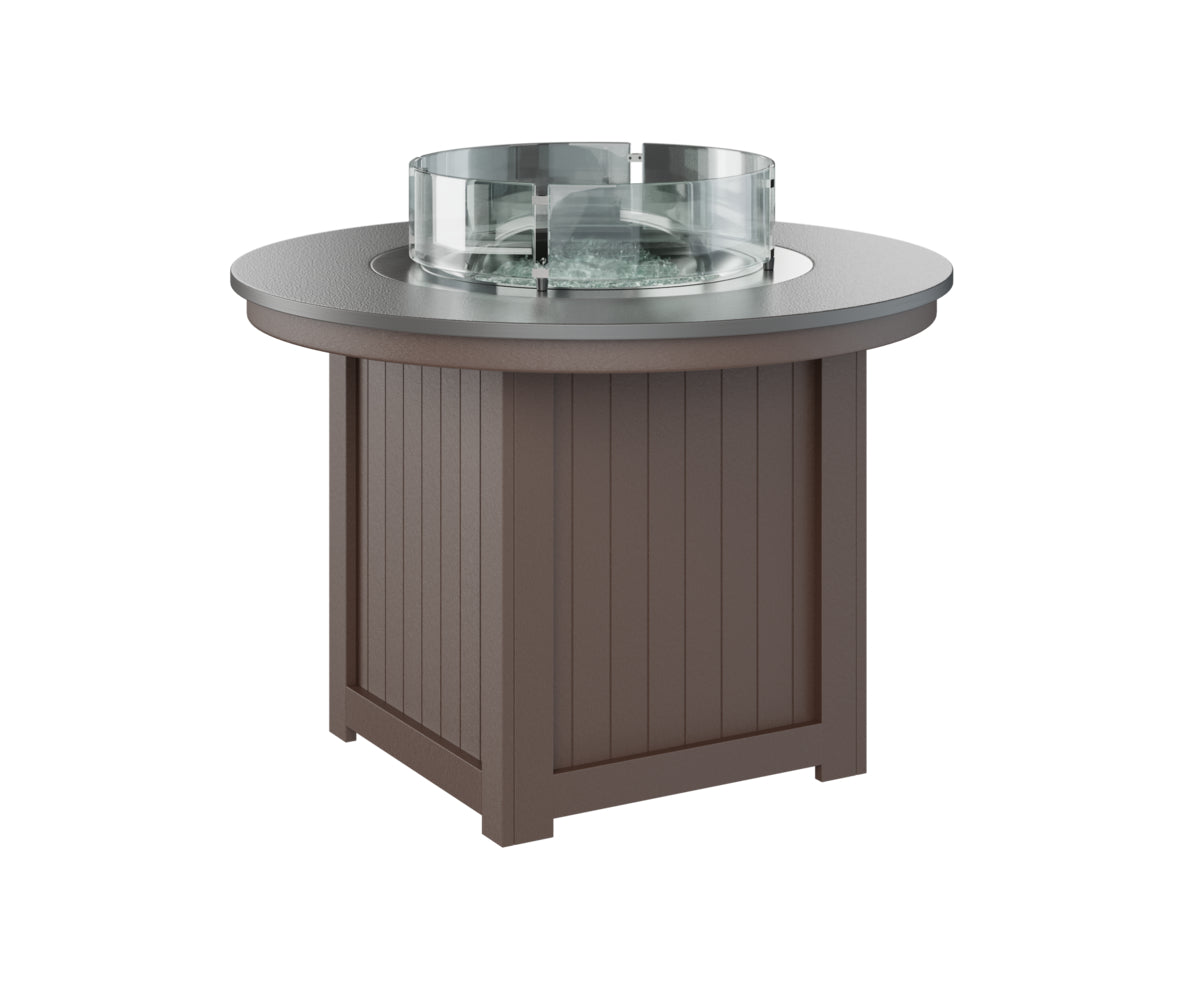 Donoma 44" Round Fire Table Dining Hammered Top