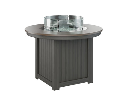 Donoma 44" Round Fire Table Dining Hammered Top