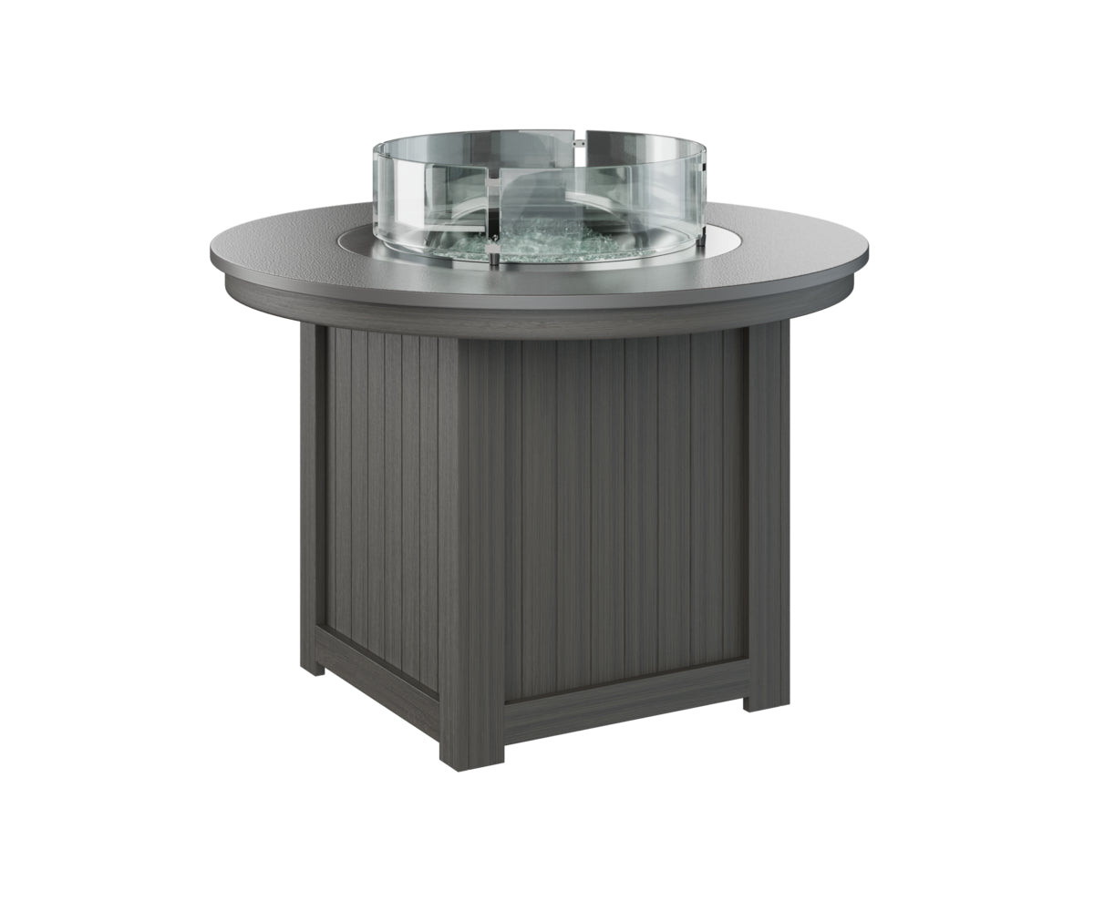 Donoma 44" Round Fire Table Dining Hammered Top