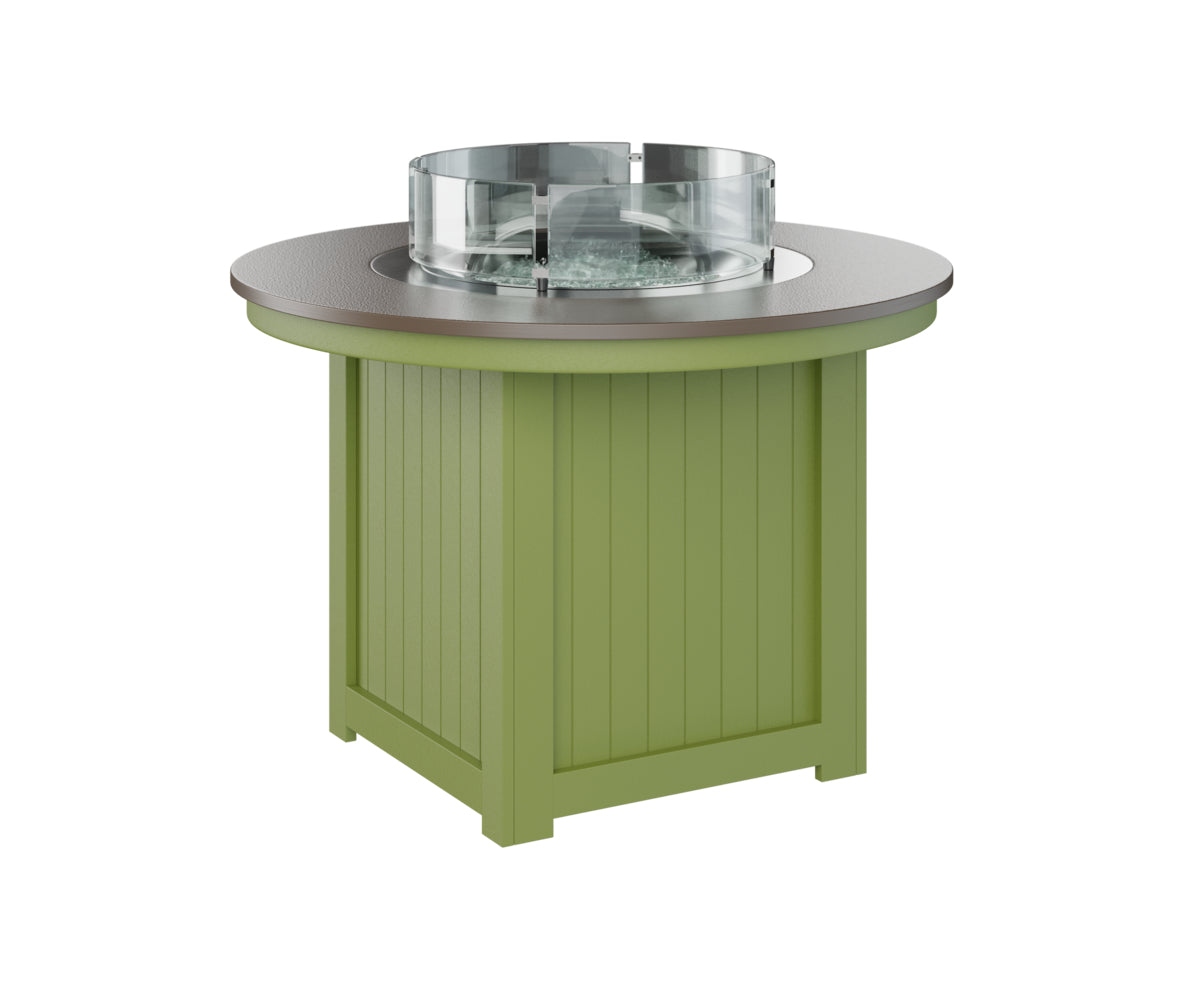 Donoma 44" Round Fire Table Dining Hammered Top