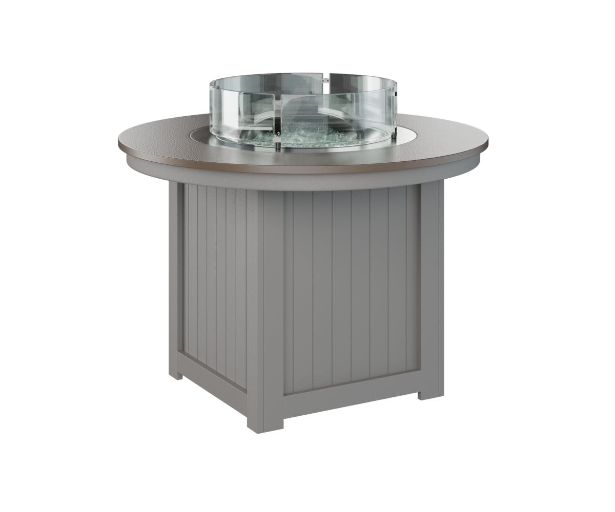 Donoma 44" Round Fire Table Dining Hammered Top