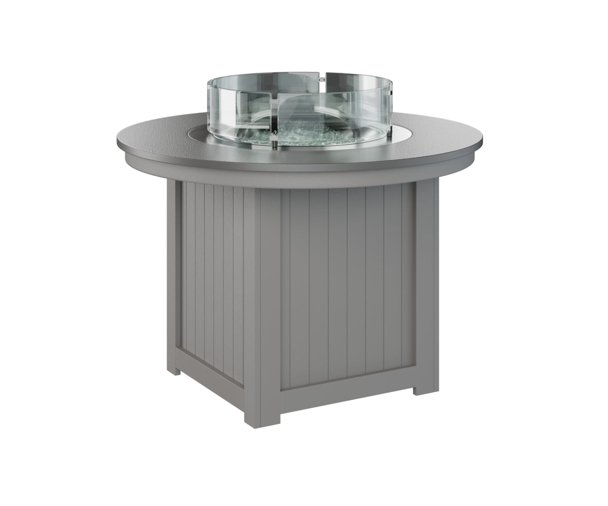 Donoma 44" Round Fire Table Dining Hammered Top