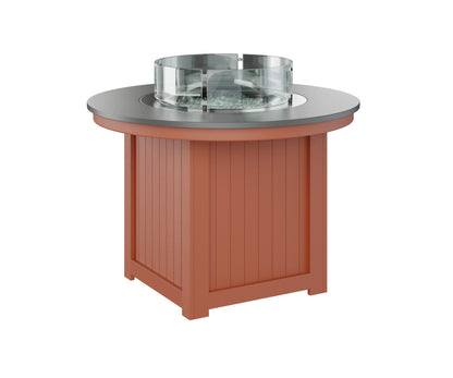 Donoma 44" Round Fire Table Dining Hammered Top