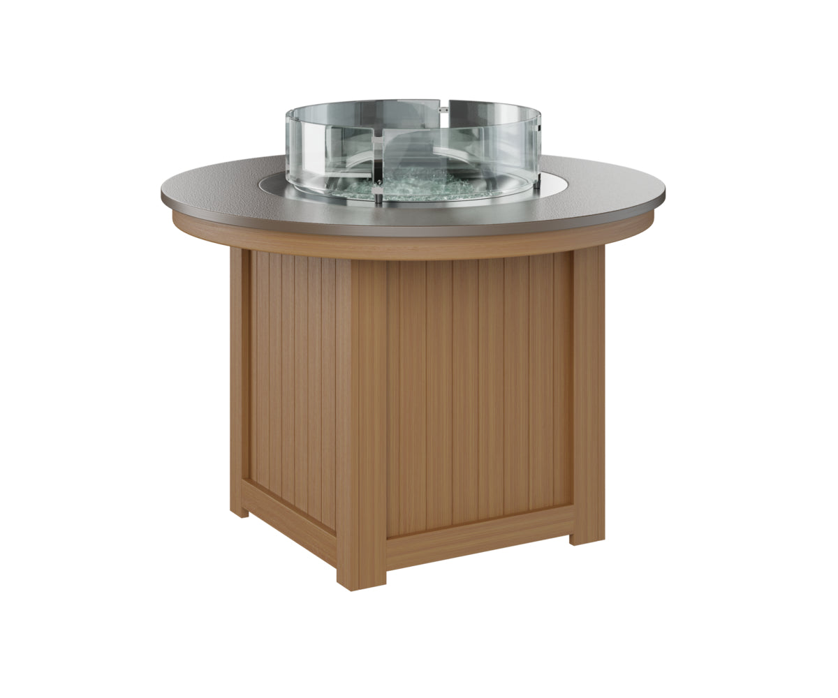 Donoma 44" Round Fire Table Dining Hammered Top