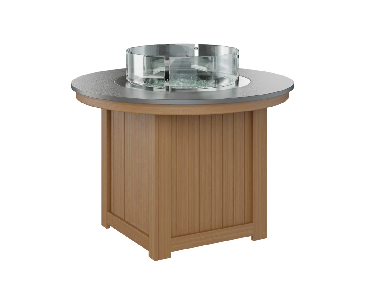 Donoma 44" Round Fire Table Dining Hammered Top