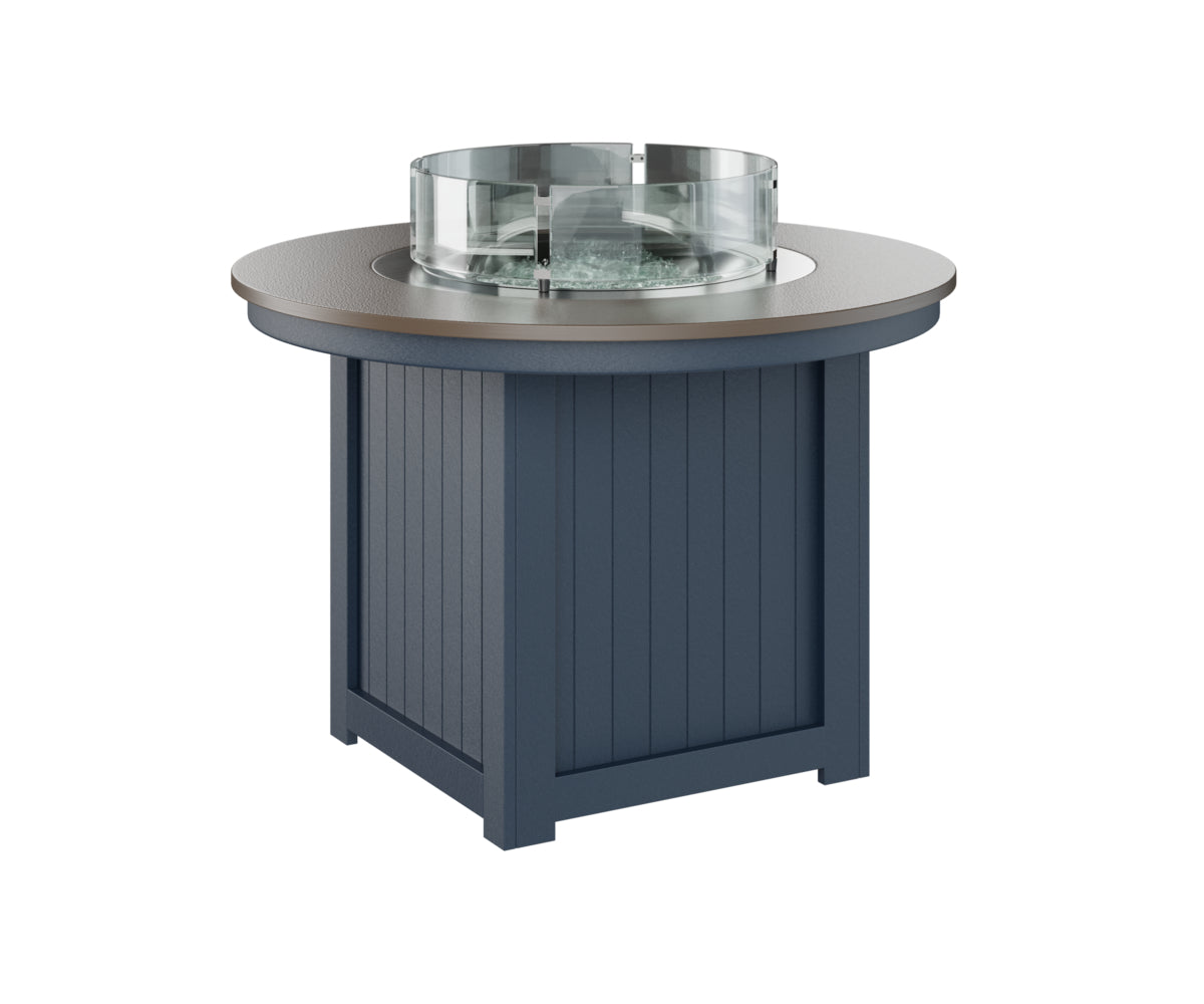 Donoma 44" Round Fire Table Dining Hammered Top