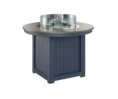 Donoma 44" Round Fire Table Dining Hammered Top