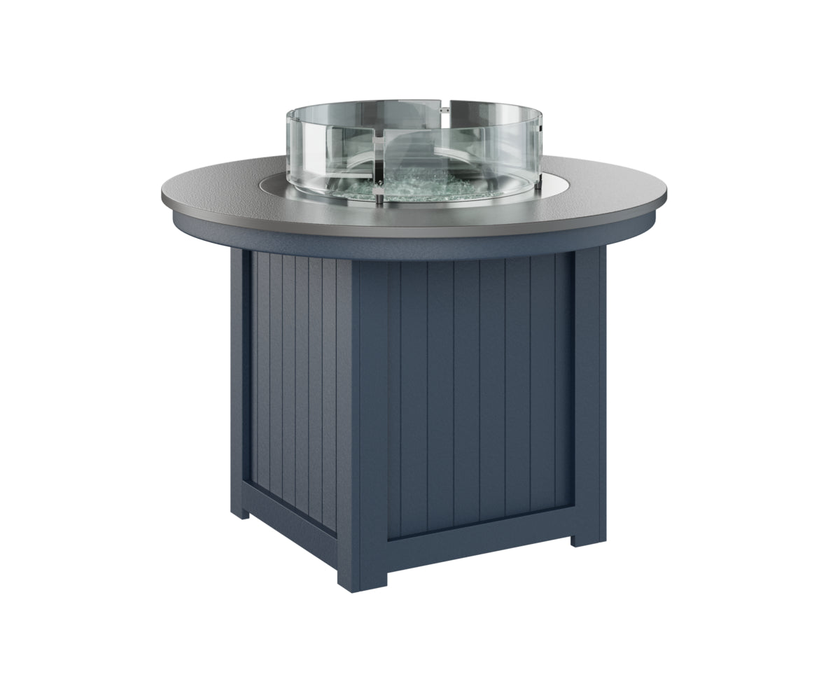 Donoma 44" Round Fire Table Dining Hammered Top