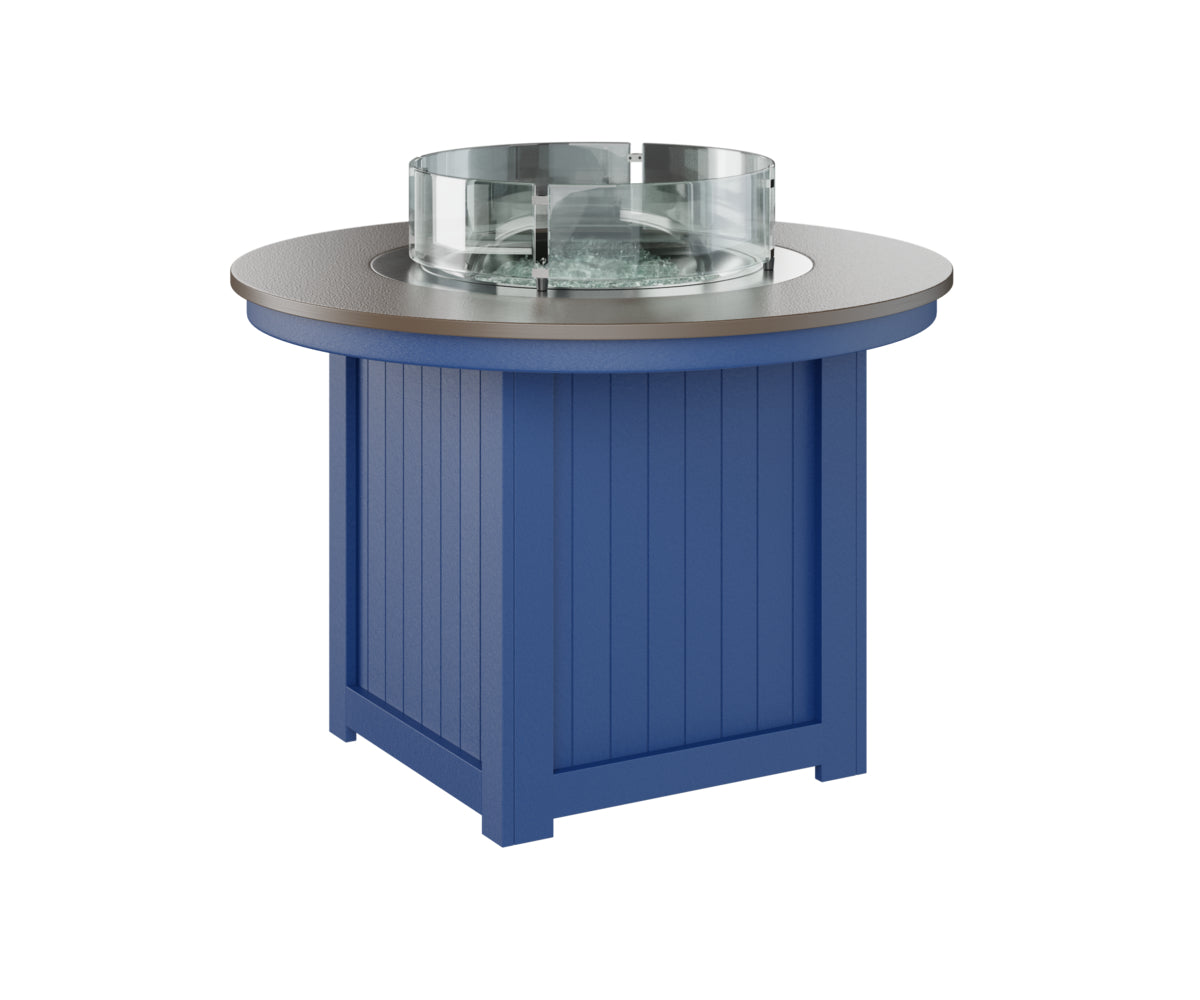 Donoma 44" Round Fire Table Dining Hammered Top