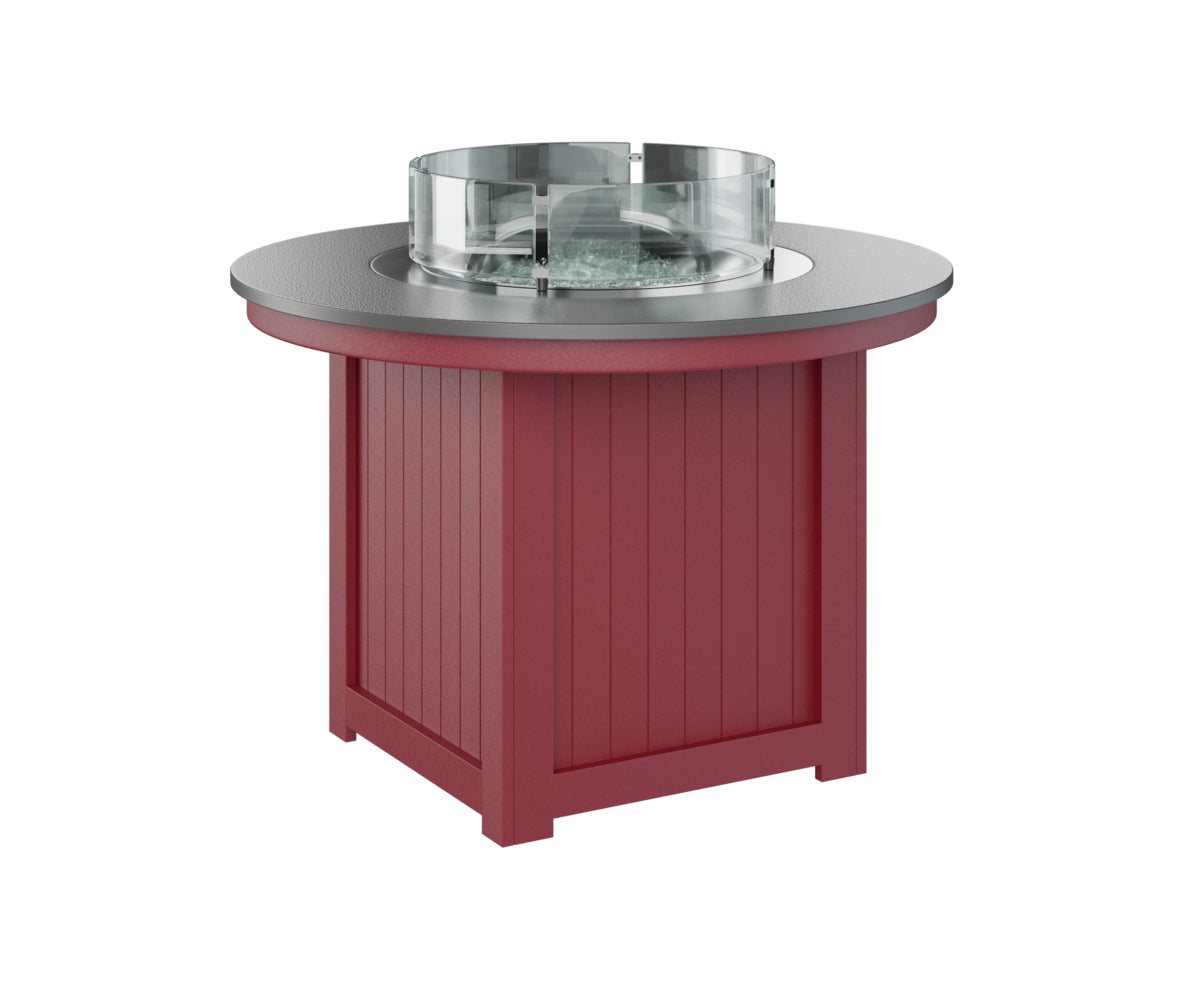 Donoma 44" Round Fire Table Dining Hammered Top