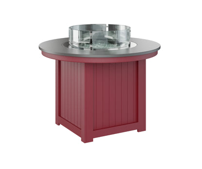 Donoma 44" Round Fire Table Dining Hammered Top