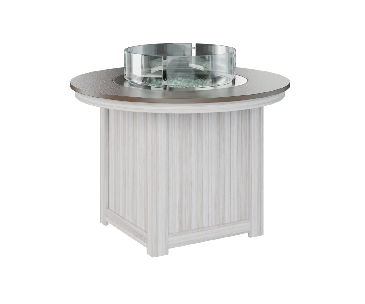 Donoma 44" Round Fire Table Dining Hammered Top