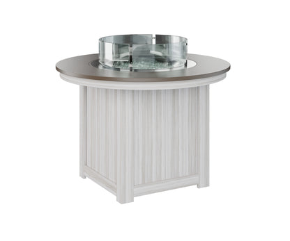 Donoma 44" Round Fire Table Dining Hammered Top
