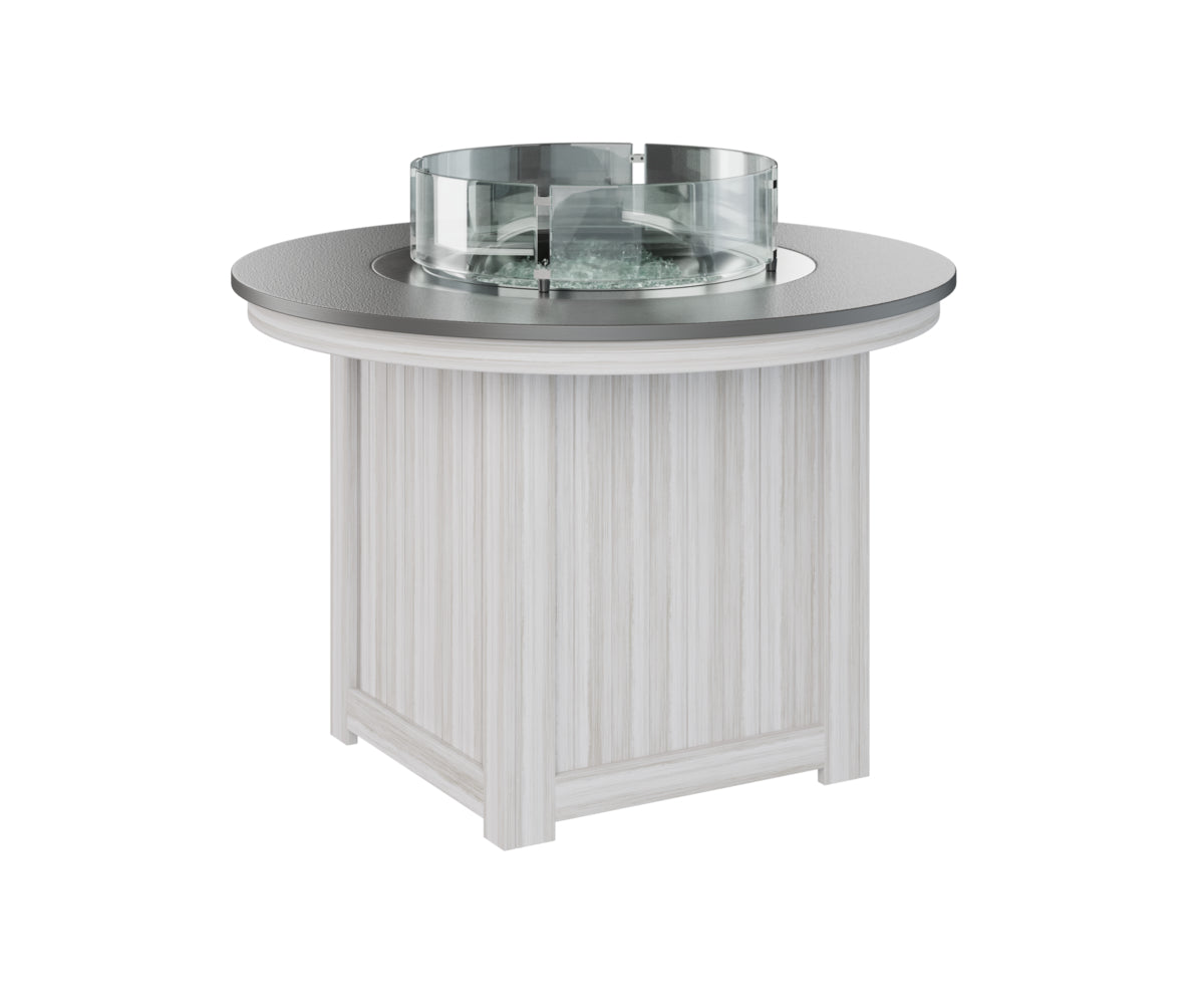 Donoma 44" Round Fire Table Dining Hammered Top