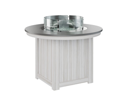 Donoma 44" Round Fire Table Dining Hammered Top