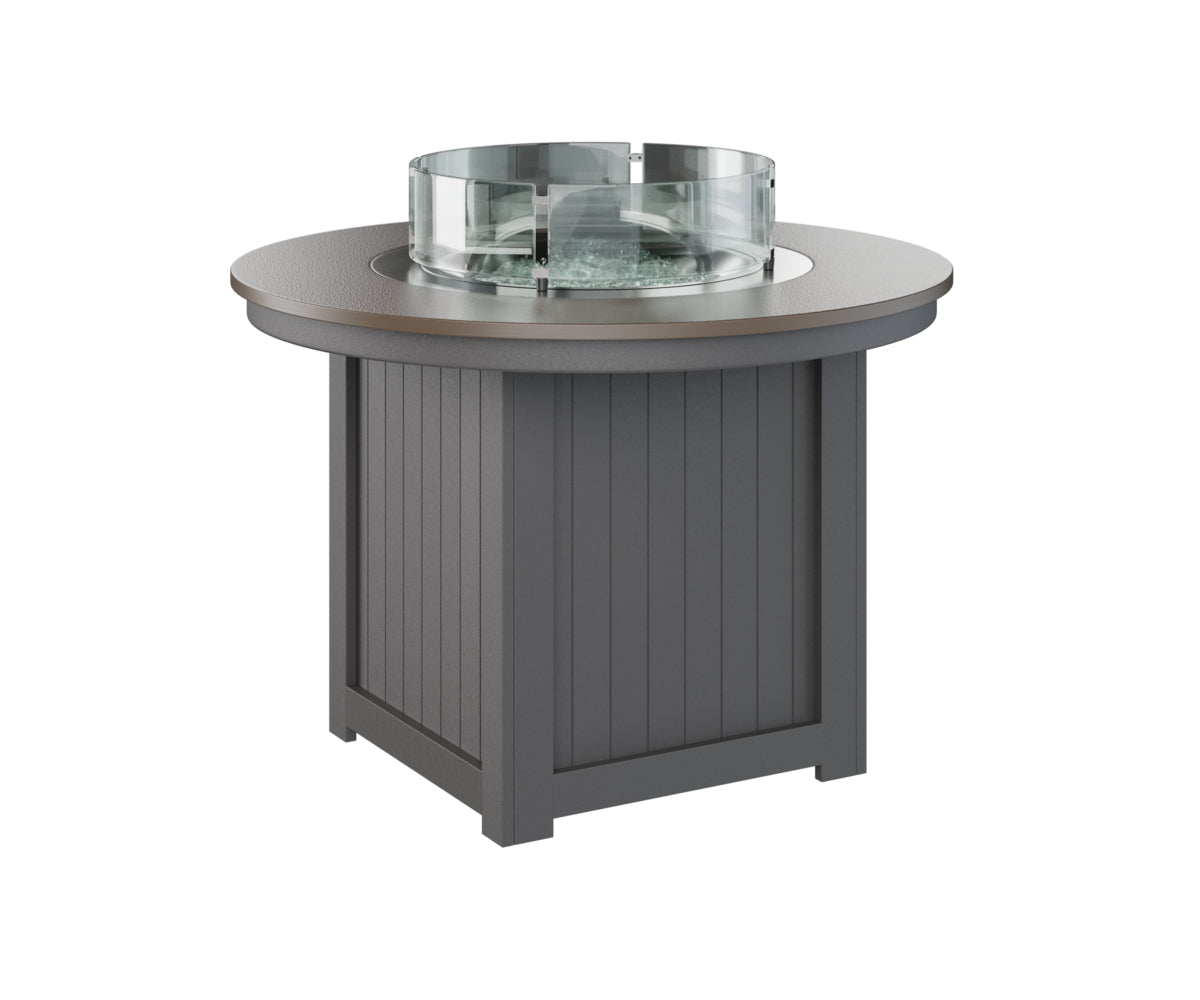 Donoma 44" Round Fire Table Dining Hammered Top