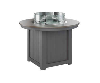 Donoma 44" Round Fire Table Dining Hammered Top