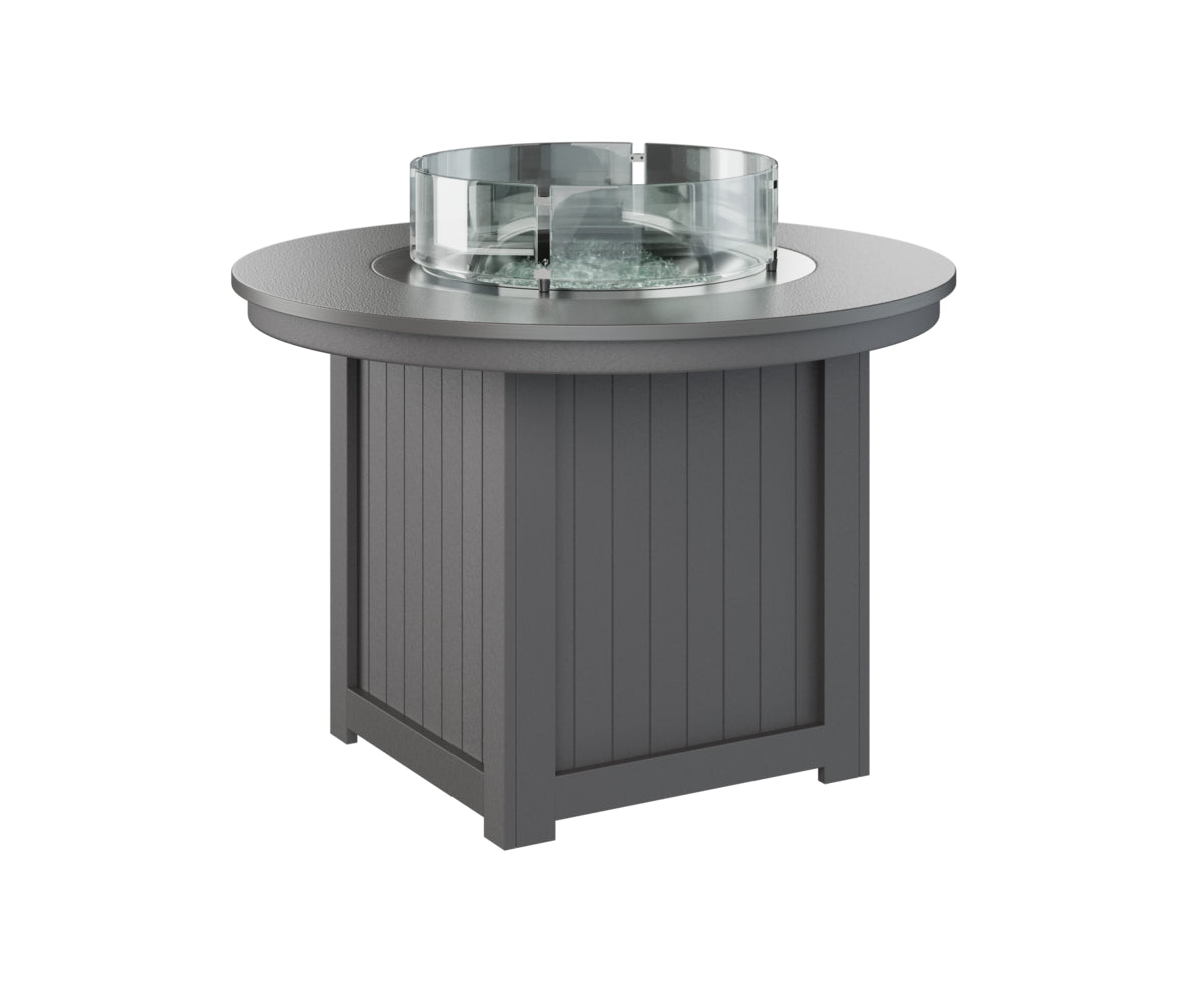 Donoma 44" Round Fire Table Dining Hammered Top