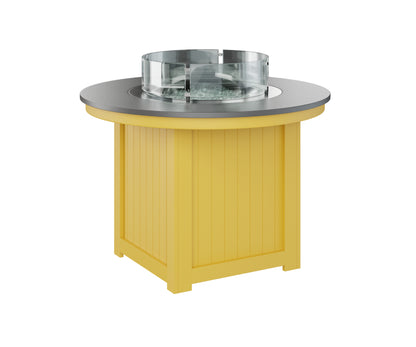 Donoma 44" Round Fire Table Dining Hammered Top