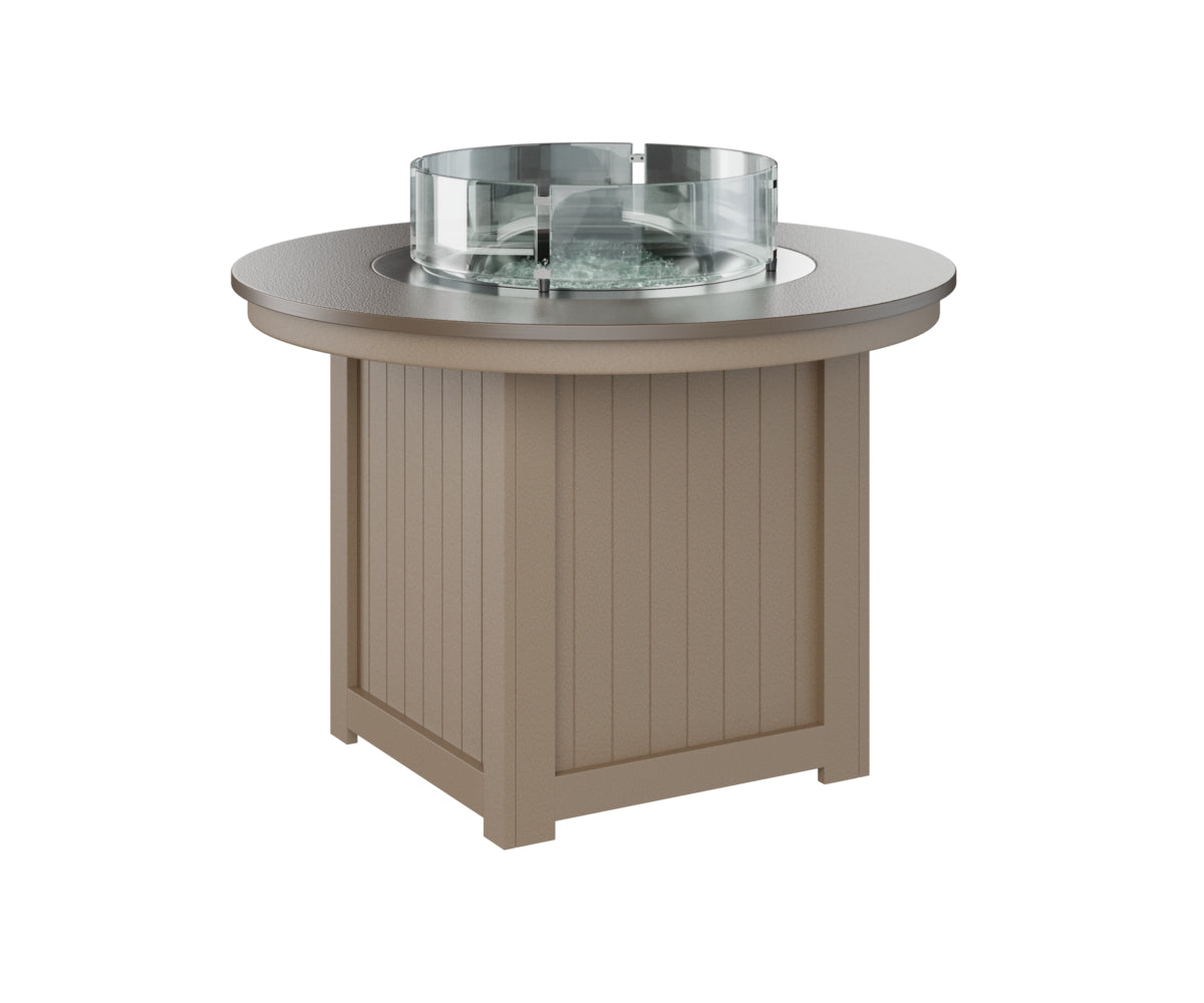 Donoma 44" Round Fire Table Dining Hammered Top