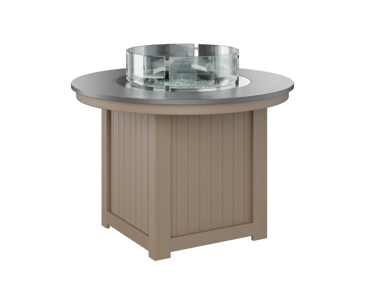 Donoma 44" Round Fire Table Dining Hammered Top