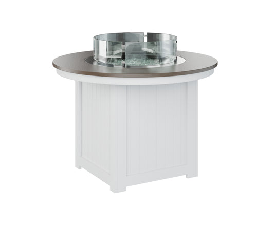 Donoma 44" Round Fire Table Dining Hammered Top