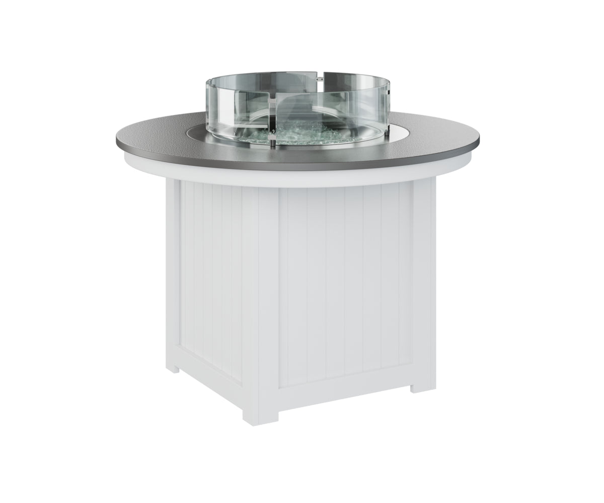 Donoma 44" Round Fire Table Dining Hammered Top