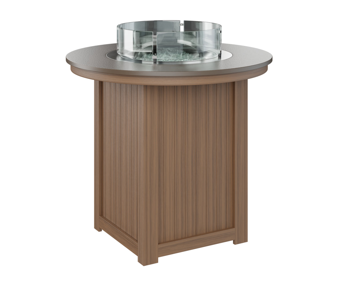 Donoma 44" Round Fire Table Bar Hammered Top