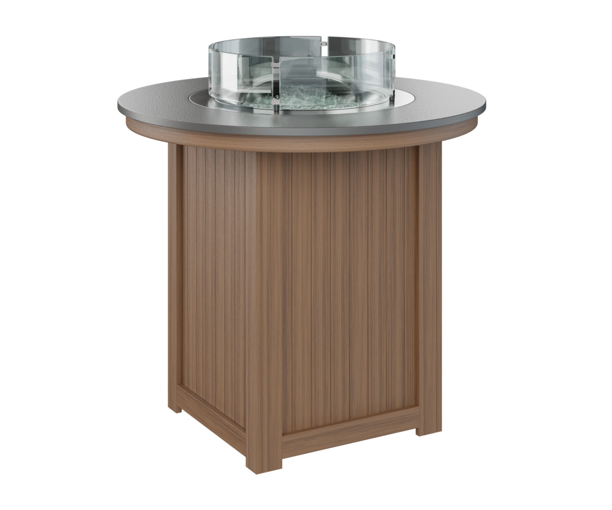 Donoma 44" Round Fire Table Bar Hammered Top