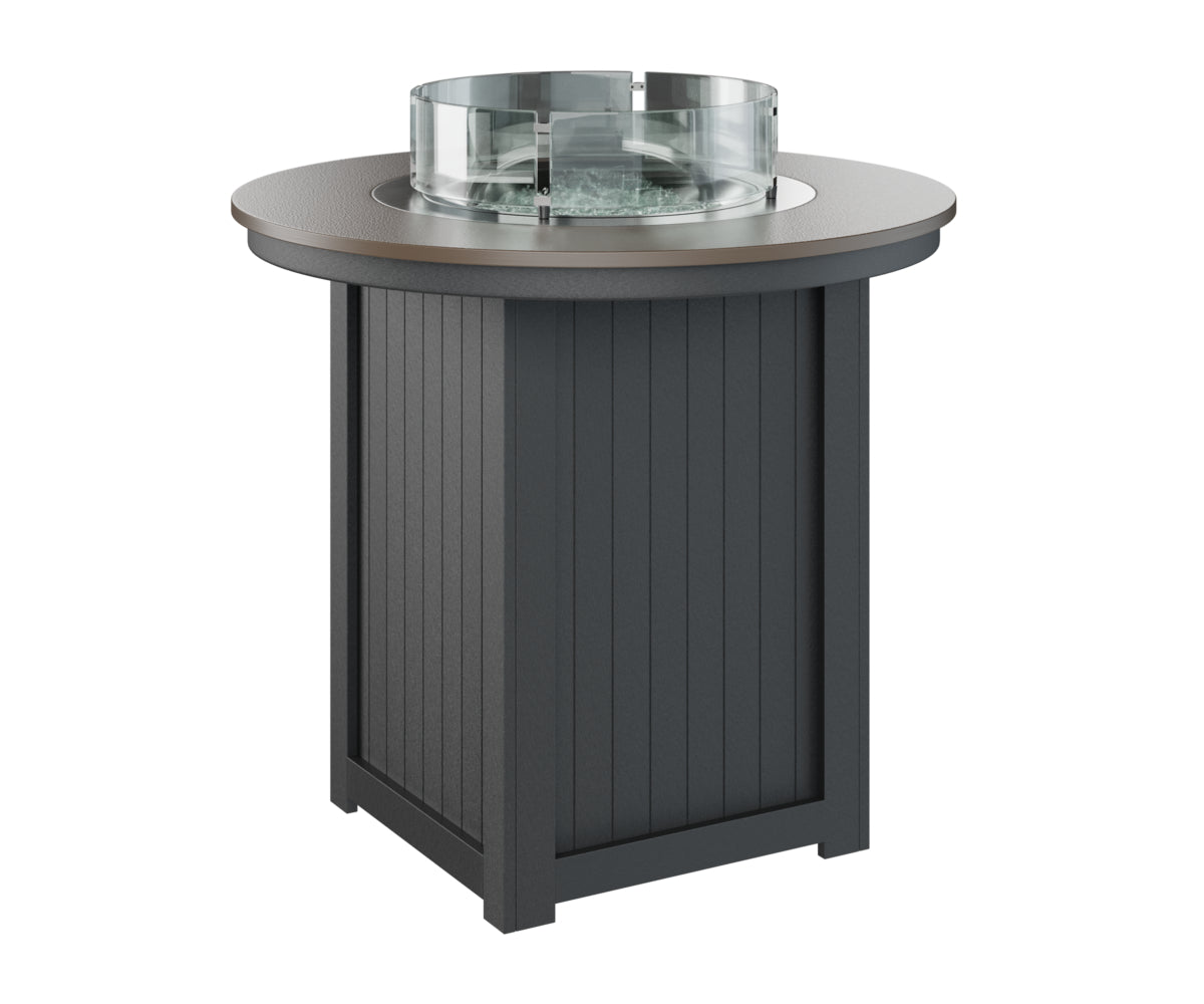 Donoma 44" Round Fire Table Bar Hammered Top