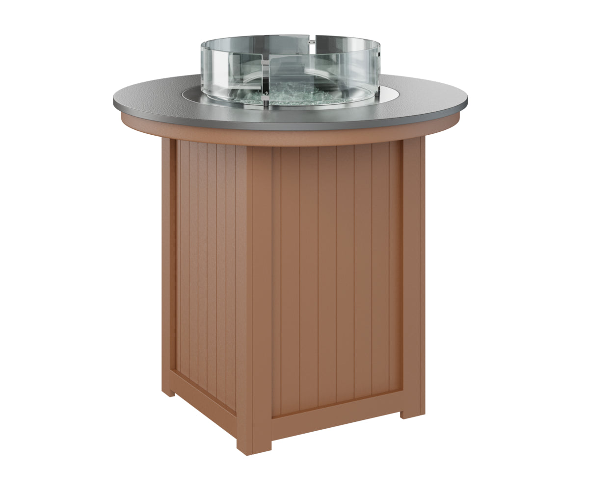 Donoma 44" Round Fire Table Bar Hammered Top